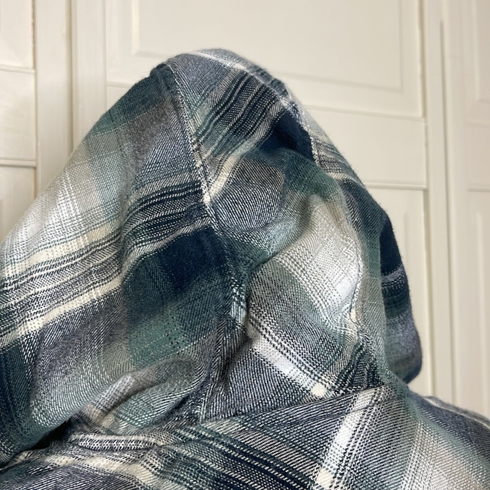 Carhartt Women’s Beartooth Hooded Flannel Button Down Shirt Navy Size XS - Picture 8 of 12